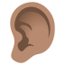 👂🏽 ear: medium skin tone display on JoyPixels